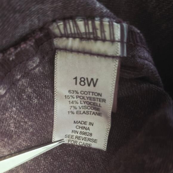 LOGO By Lori Goldstein Washed Purple Frayed Hem Jean Denim Women's Jacket 18W - Picture 5 of 5